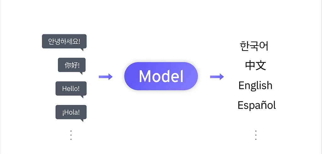Multilingual speech classified by language model